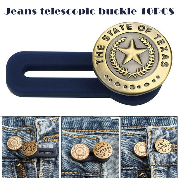 10Pcs Jeans Retractable Button Adjustable Detachable Extended Button For Pants 10Pcs Jeans Retractable Button Adjustable Detachable Extended Button For Pants
